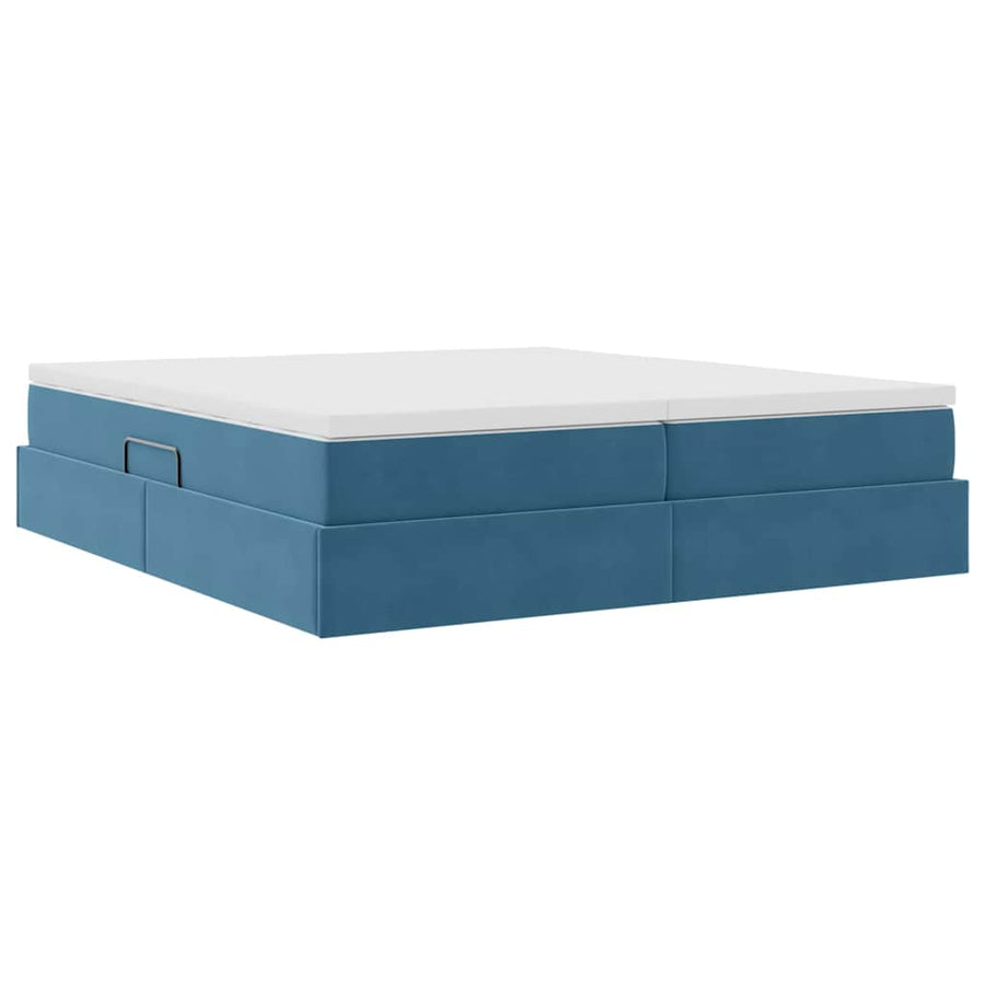 Opbergbed met matras Donkerblauw 180 x 200 cm Fluweel