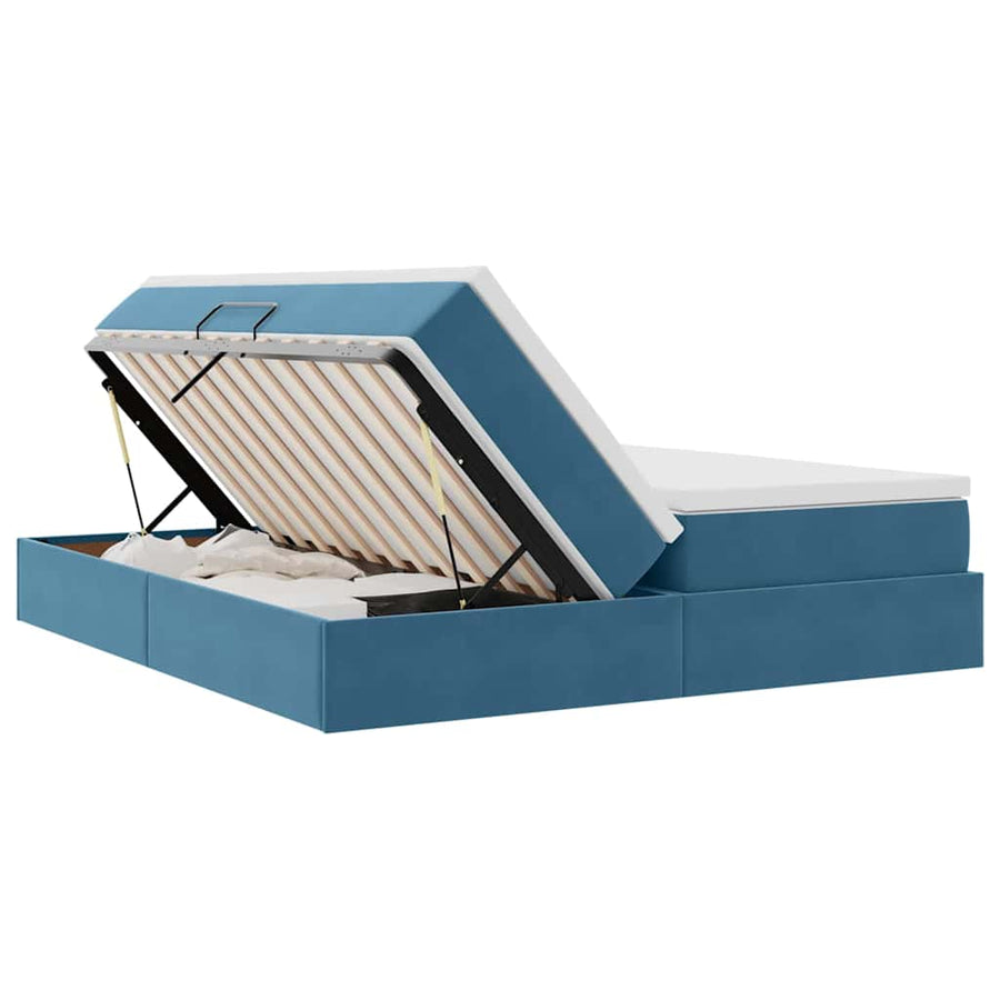 Opbergbed met matras Donkerblauw 180 x 200 cm Fluweel