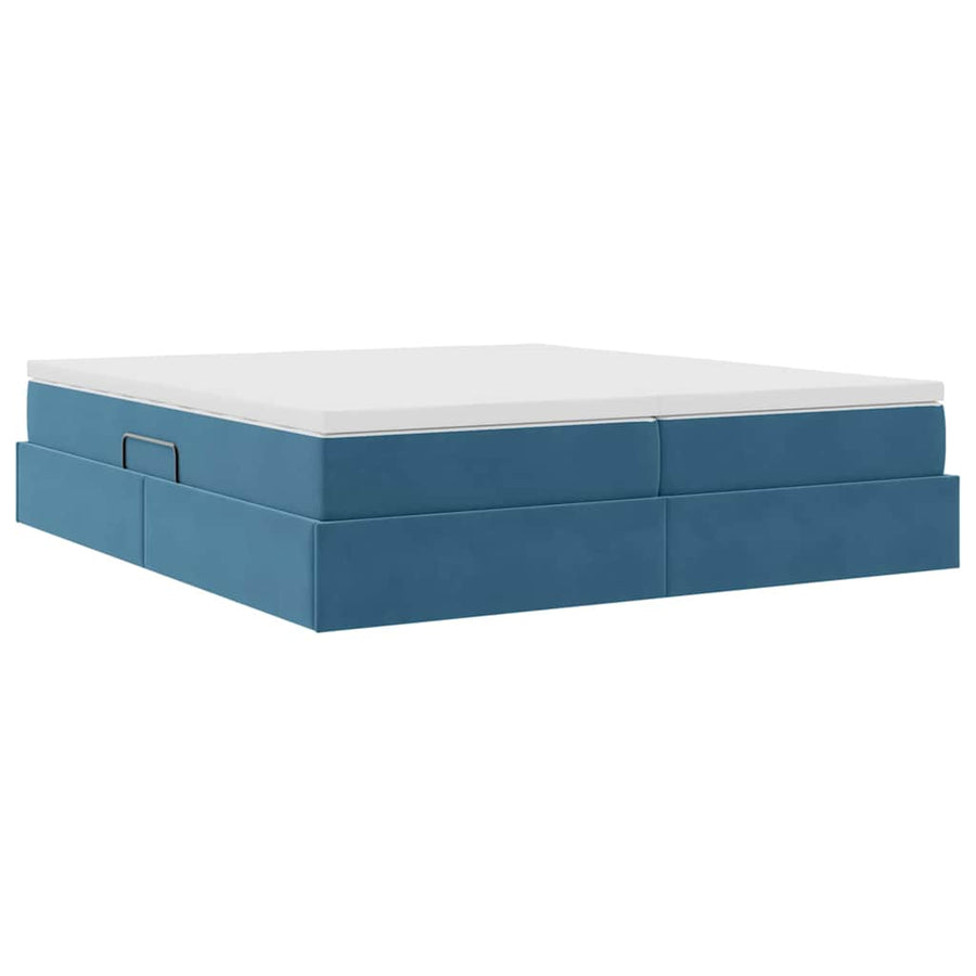 Opbergbed met matras Donkerblauw 180 x 200 cm Fluweel
