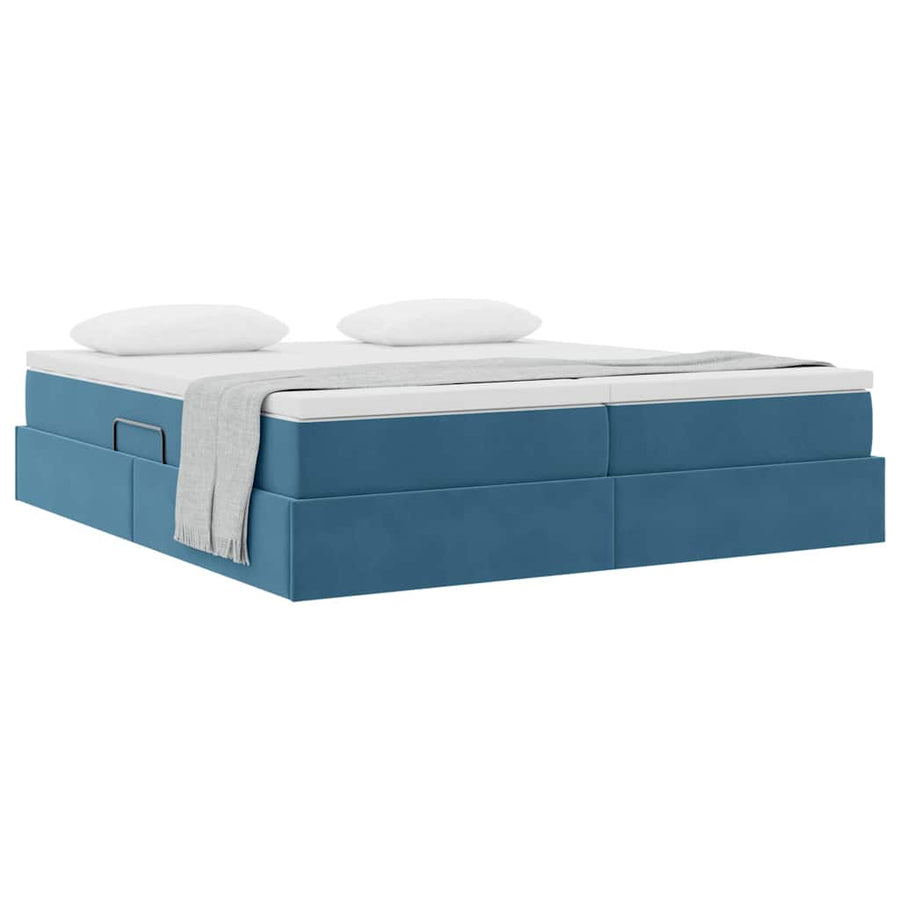 Opbergbed met matras Donkerblauw 180 x 200 cm Fluweel