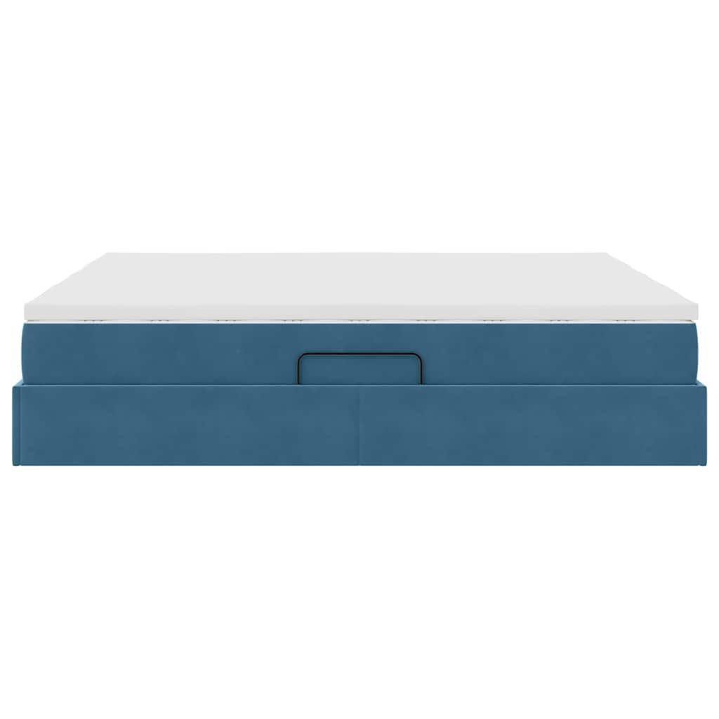 Opbergbed met matras Donkerblauw 180 x 200 cm Fluweel