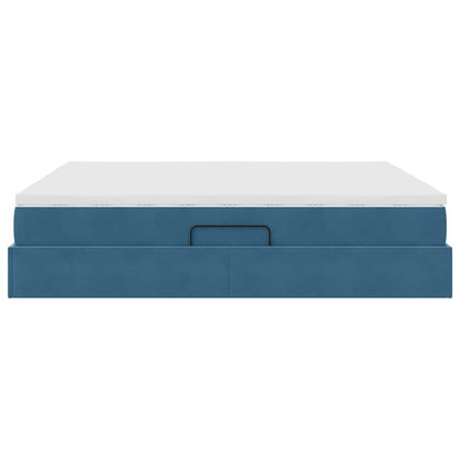 Opbergbed met matras Donkerblauw 180 x 200 cm Fluweel