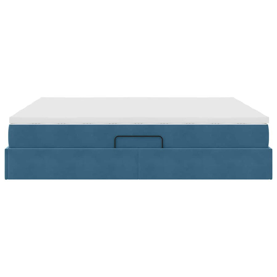Opbergbed met matras Donkerblauw 180 x 200 cm Fluweel