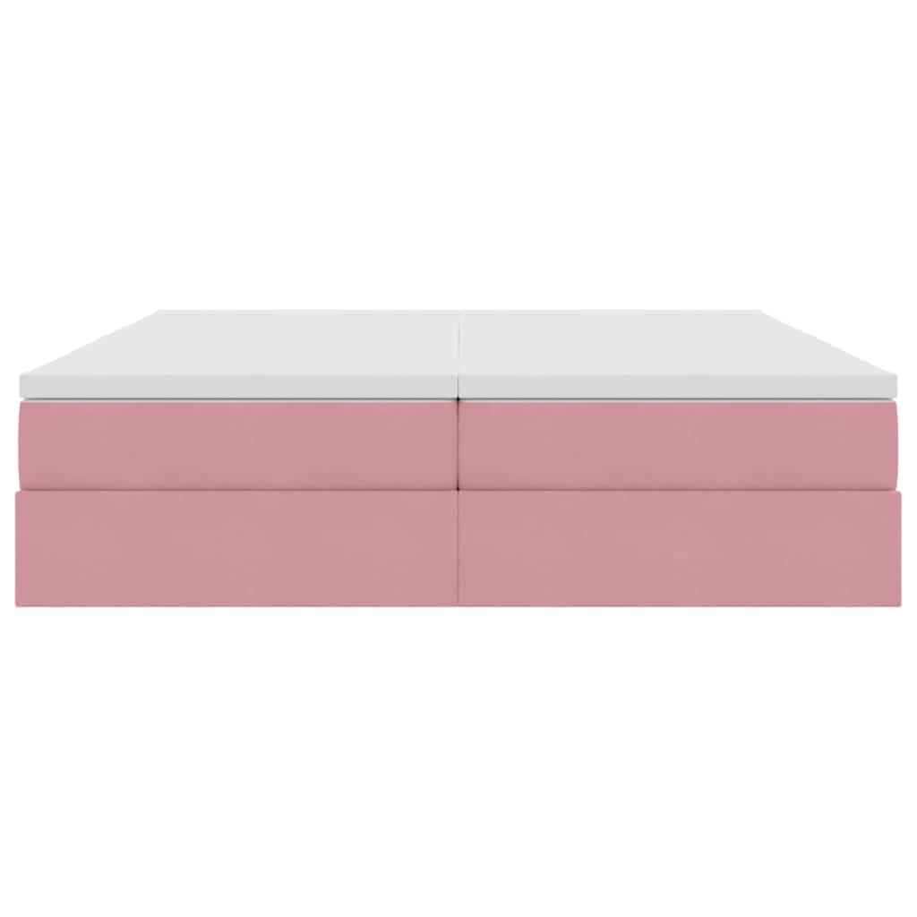 Opbergbed met matras met matras Roze 180 x 200 cm Fluweel
