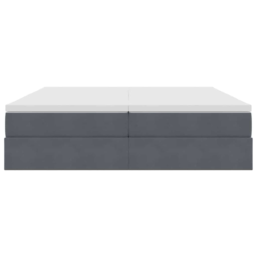 Opbergbed met matras Donkergrijs 200 x 200 cm Fluweel