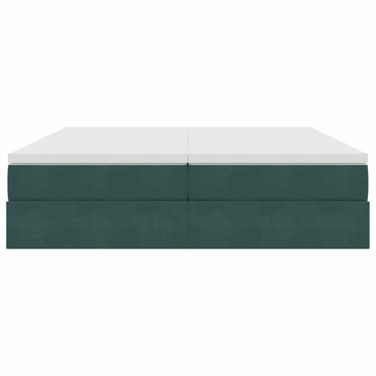 Opbergbed met matras Donkergroen 200 x 200 cm Fluweel