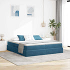Opbergbed met matras 200x200 cm donkerblauw fluweel