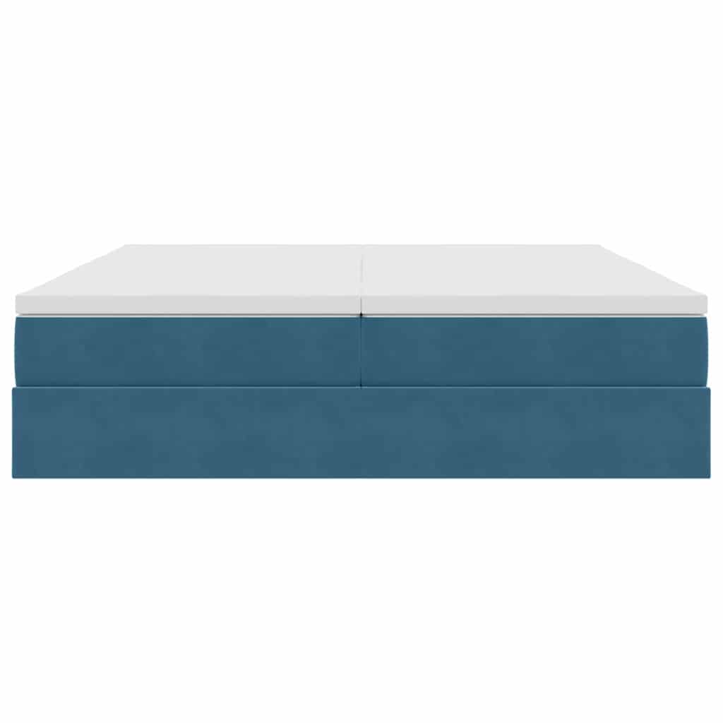 Opbergbed met matras Donkerblauw 200 x 200 cm Fluweel
