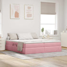 Storage Bed with Mattress Pink 200 x 200 cm Velvet