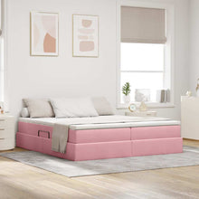 Opbergbed met matras met matras Roze 200 x 200 cm Fluweel