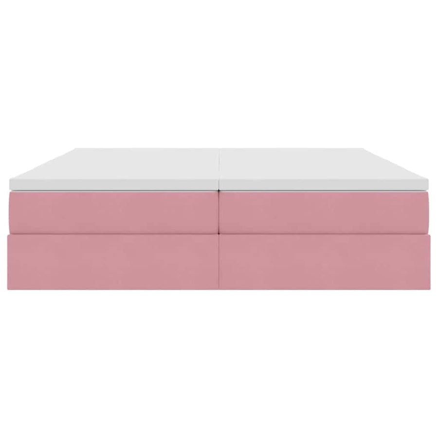 Opbergbed met matras met matras Roze 200 x 200 cm Fluweel