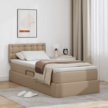 Opslag bed met matras Cappuccino 90 x 200 cm Nep Leer