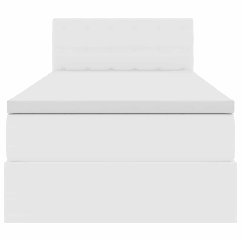 Opslag bed met matras met matras Puur Wit 100 x 200 cm Nep Leer