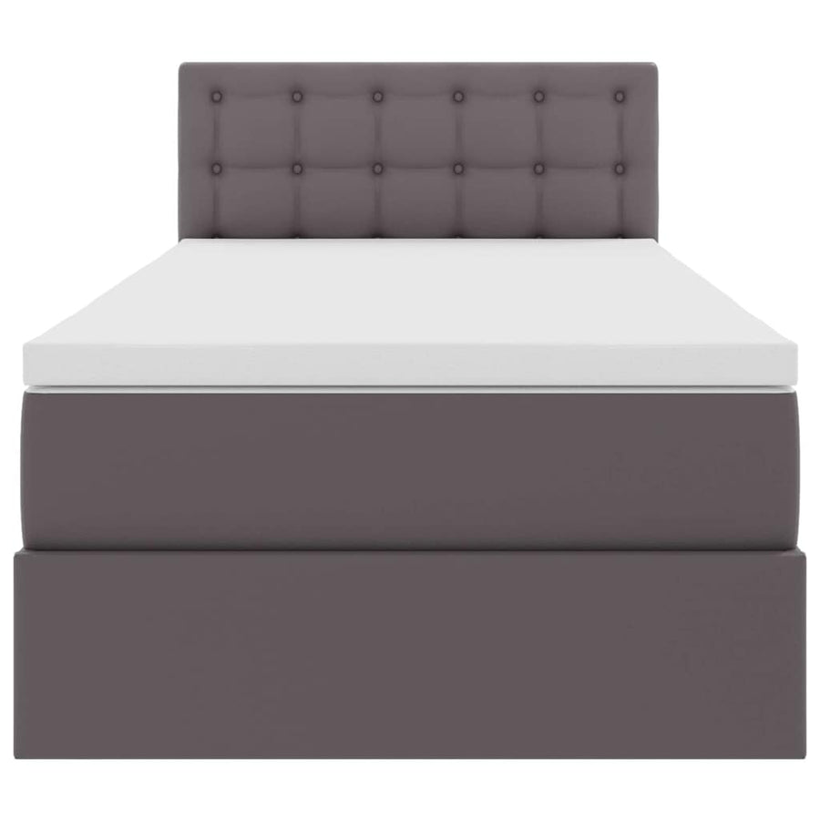 Opslag bed met matras met matras Grijs 100 x 200 cm Nep Leer