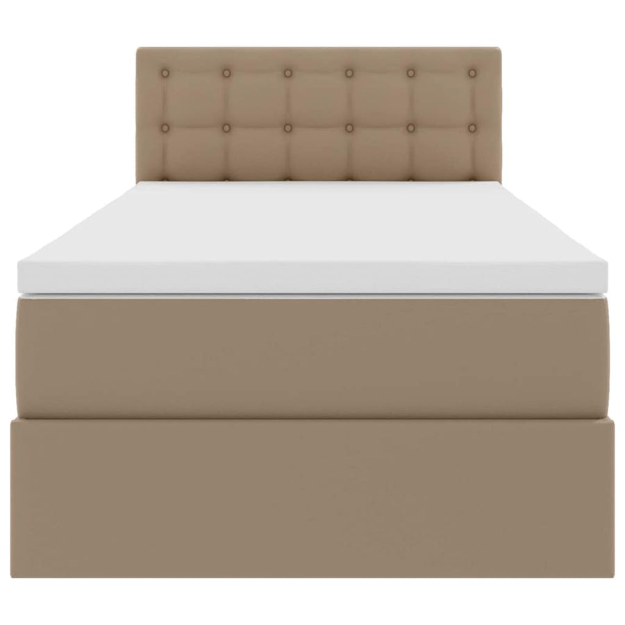 Opslag bed met matras Cappuccino 100 x 200 cm Nep Leer