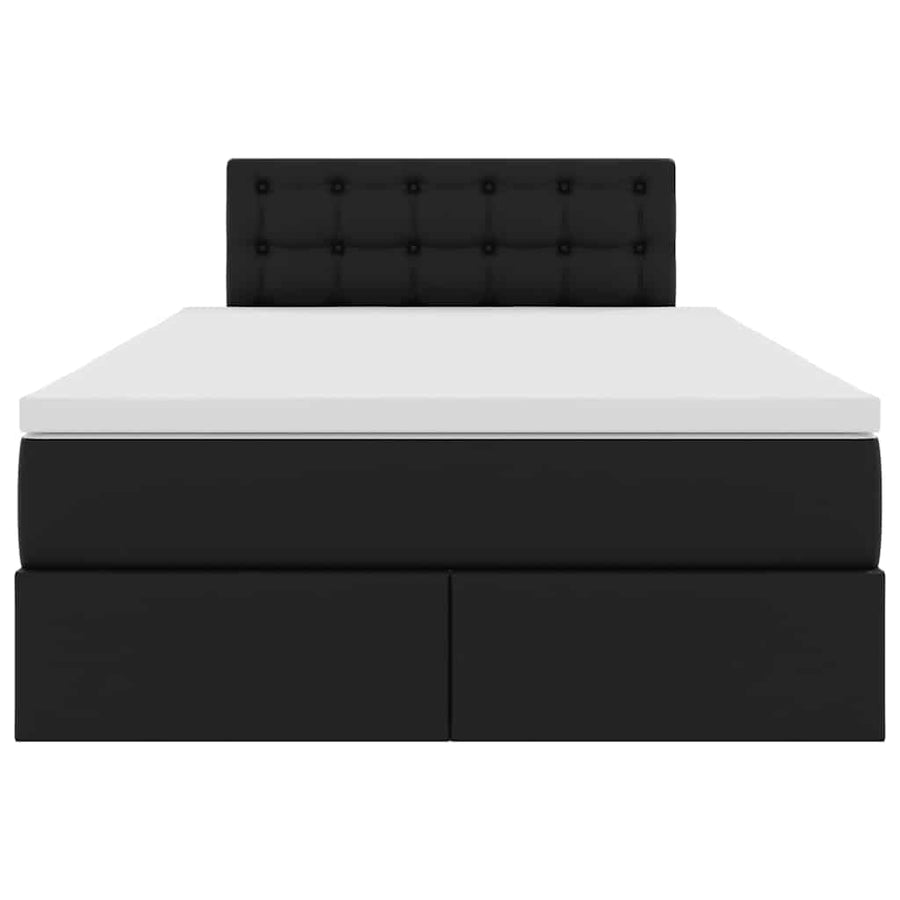 Opslag bed met matras met opslag Zwart 120 x 190 cm Nep Leer