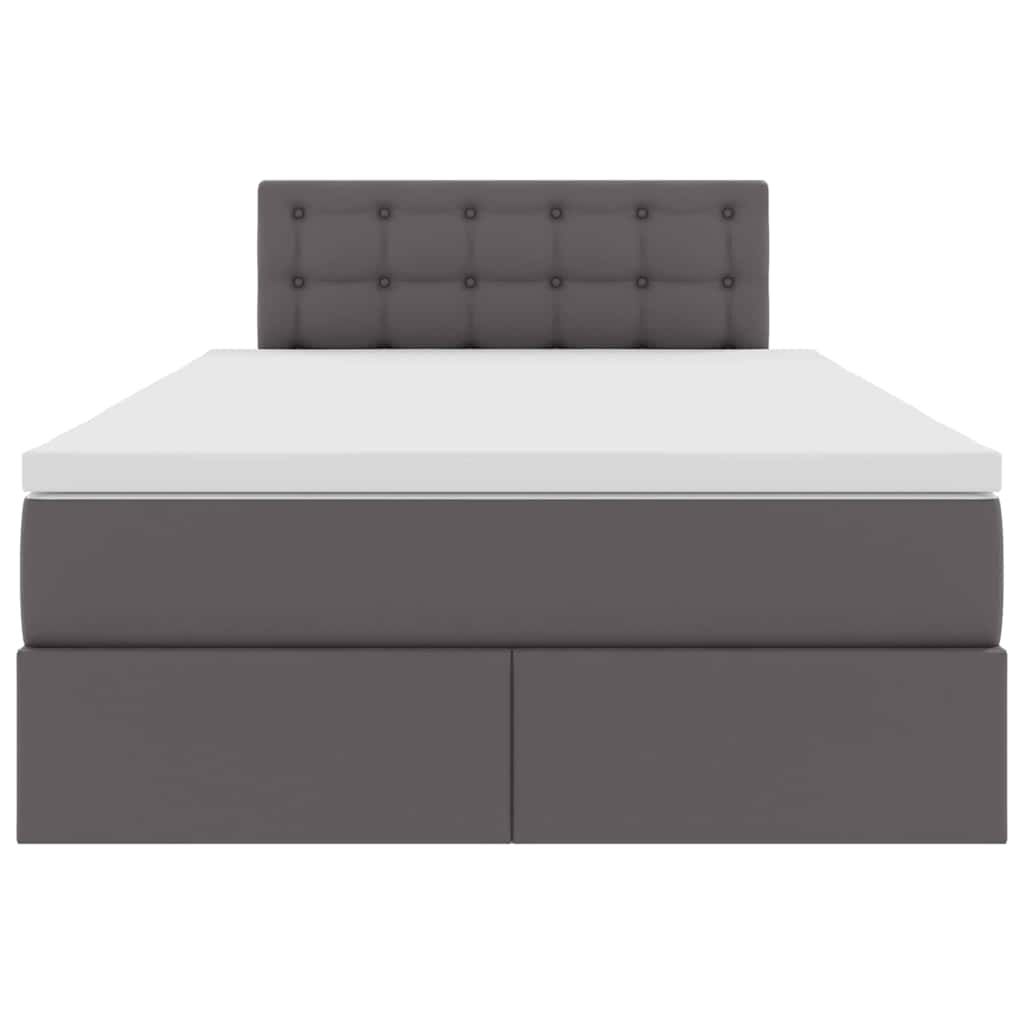 Opslag bed met matras met opslag Grijs 120 x 190 cm Nep Leer