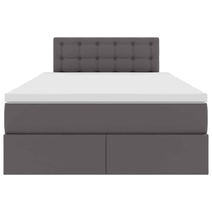 Opslag bed met matras met opslag Grijs 120 x 190 cm Nep Leer