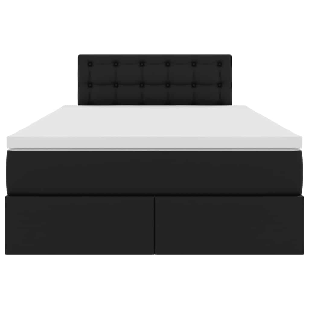 Opslag bed met matras met opslag Zwart 120 x 200 cm Nep Leer