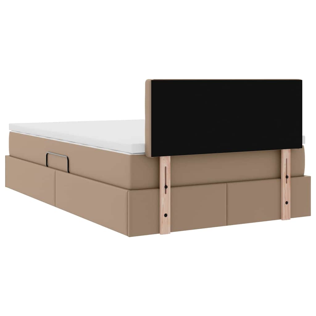 Opslag bed met matras Cappuccino 120 x 200 cm Nep Leer