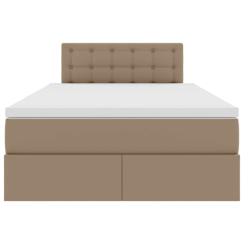 Opslag bed met matras Cappuccino 120 x 200 cm Nep Leer