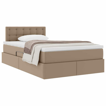 Opslag bed met matras Cappuccino 120 x 200 cm Nep Leer