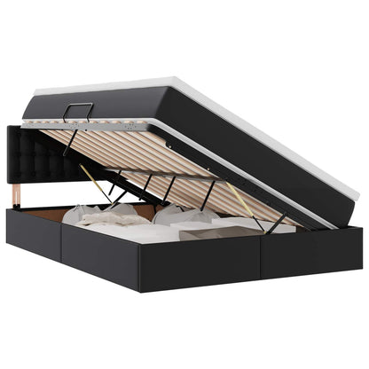 Opslag bed met matras met opslag Zwart 140 x 200 cm Nep Leer