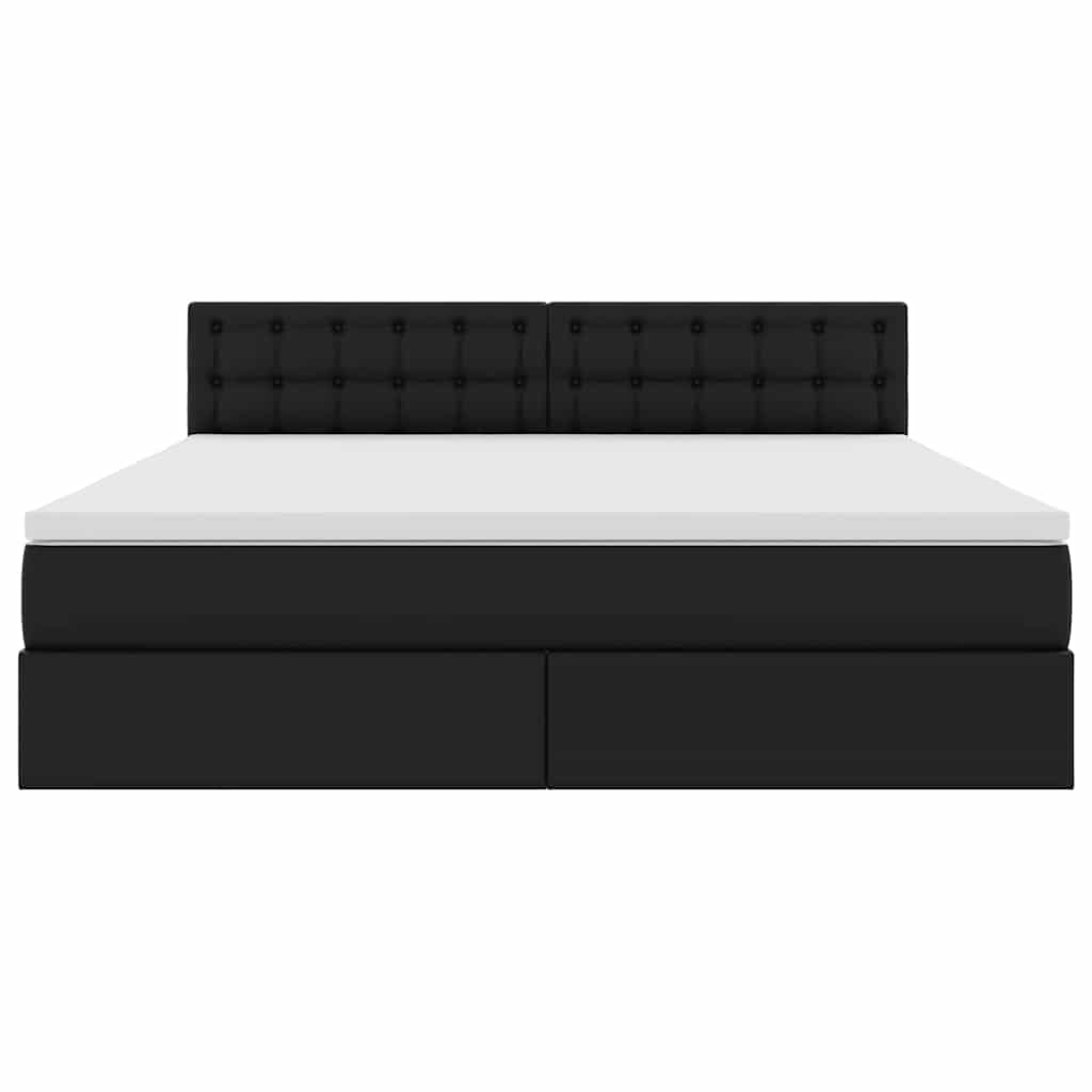 Opslag bed met matras met opslag Zwart 160 x 200 cm Nep Leer
