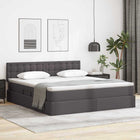 Storage Bed with Mattress Grey 160 x 200 cm Faux Leather