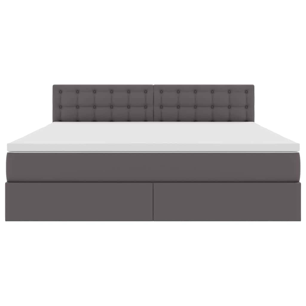 Opslag bed met matras met matras Grijs 160 x 200 cm Nep Leer