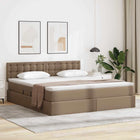 Storage bed with mattress Cappuccino 160 x 200 cm Faux Leather