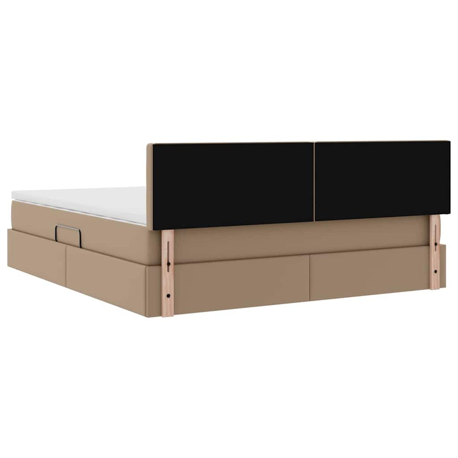 Opslag bed met matras Cappuccino 160 x 200 cm Nep Leer