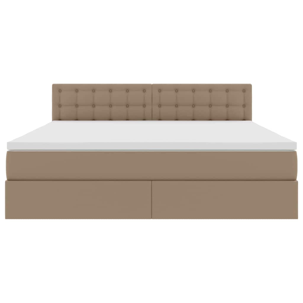 Opslag bed met matras Cappuccino 160 x 200 cm Nep Leer