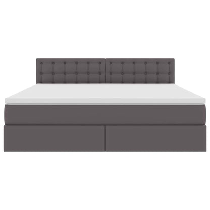 Opslag bed met matras met opslag Grijs 180 x 200 cm Nep Leer
