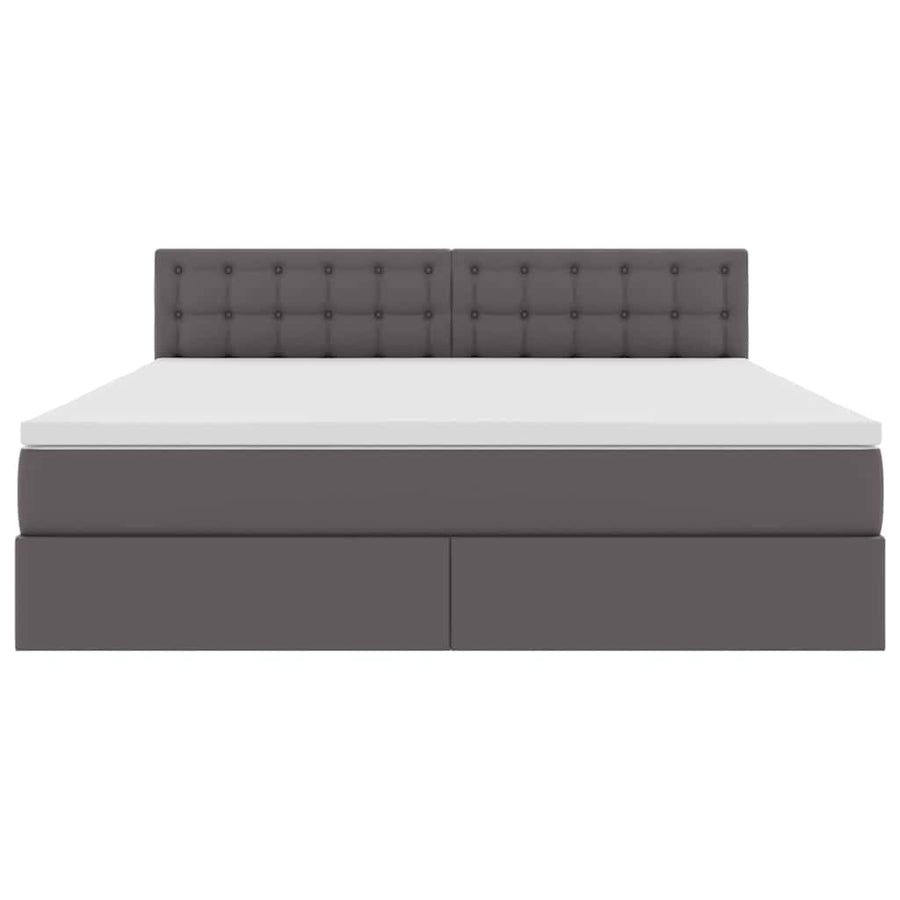 Opslag bed met matras met opslag Grijs 180 x 200 cm Nep Leer