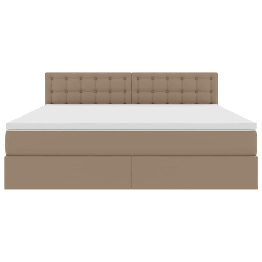 Opslag bed met matras Cappuccino 180 x 200 cm Nep Leer