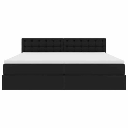 Opslag bed met matras met opslag Zwart 200 x 200 cm Nep Leer