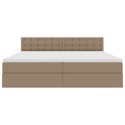 Opslag bed met matras Cappuccino 200 x 200 cm Nep Leer