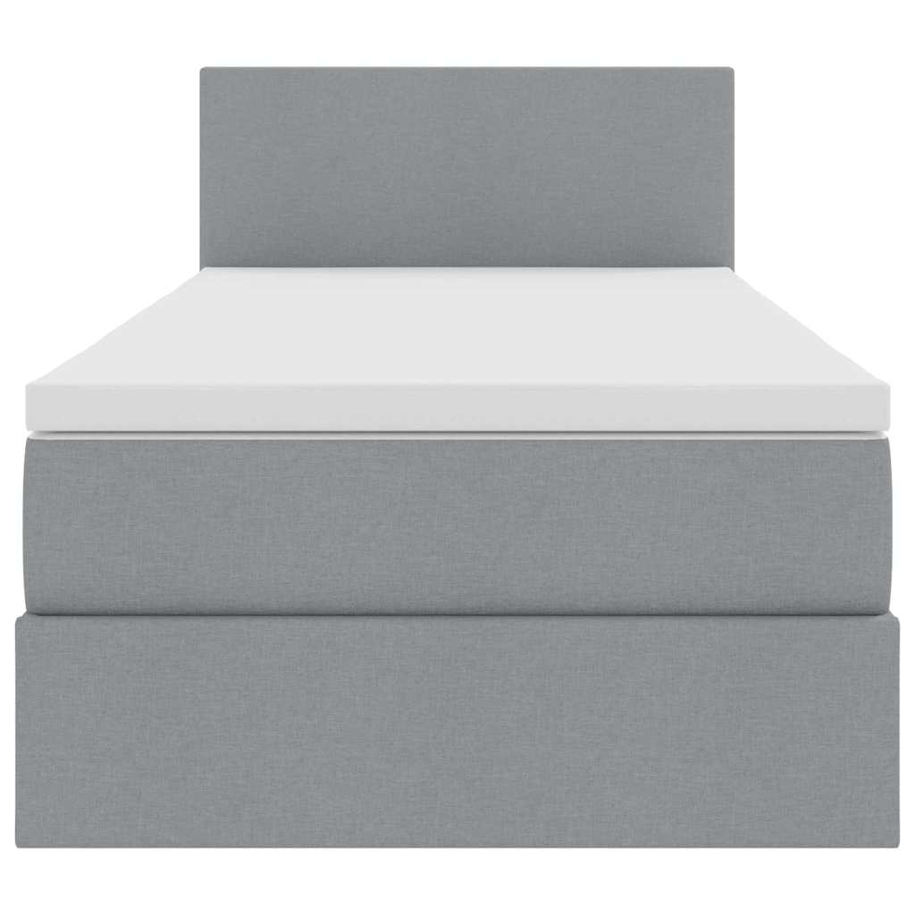 Opbergbed met matras Lichtgrijs 90 x 190 cm Bewerkt hout