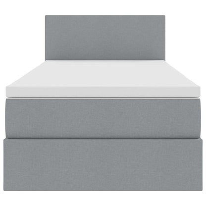 Opbergbed met matras Lichtgrijs 90 x 190 cm Bewerkt hout
