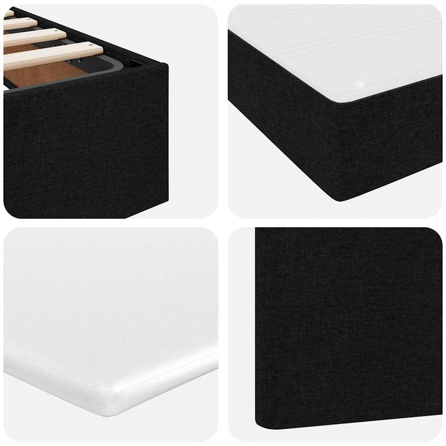 Opbergbed met matras met matras Zwart 90 x 190 cm Bewerkt hout