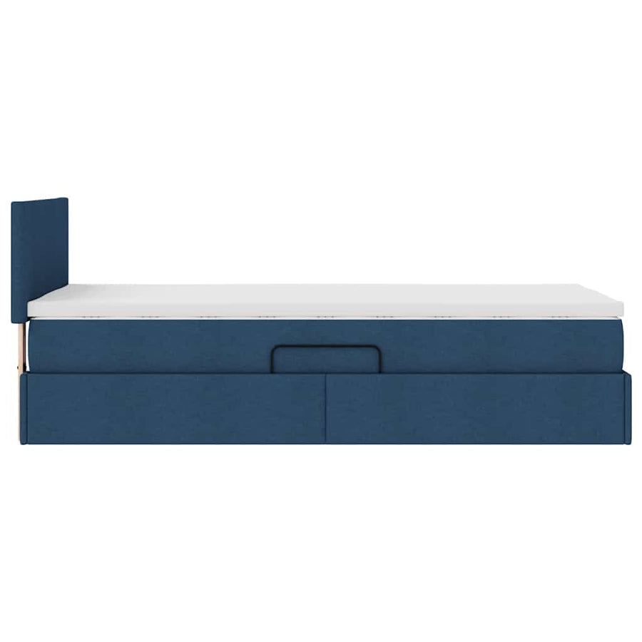 Opbergbed met matras met matras Blauw 90 x 200 cm Bewerkt hout