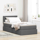 Storage Bed with Mattress Dark Grey 100 x 200 cm Engineered Wood