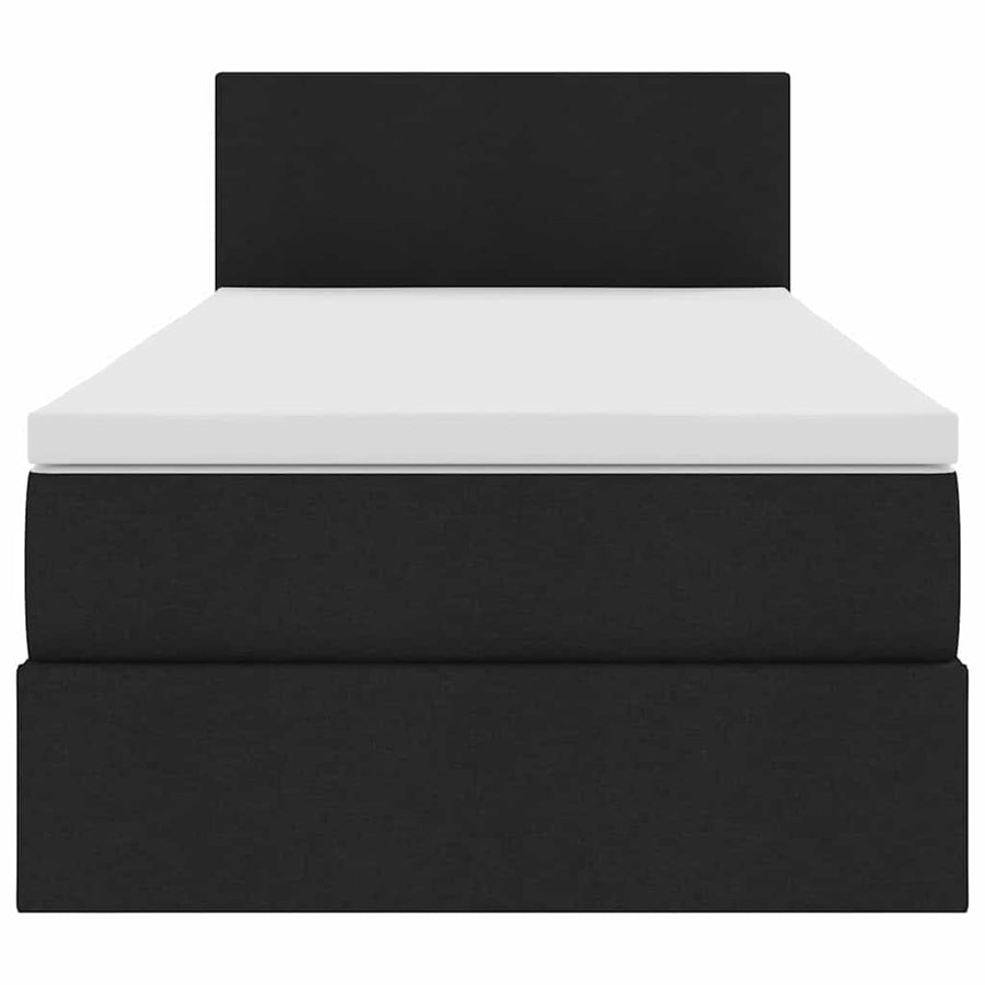 Opbergbed met matras met matras Zwart 100 x 200 cm Bewerkt hout