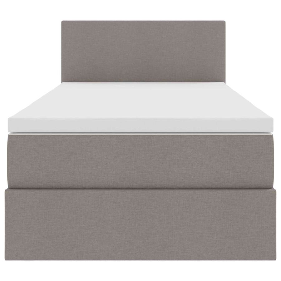 Opbergbed met matras met matras Taupe 100 x 200 cm Bewerkt hout