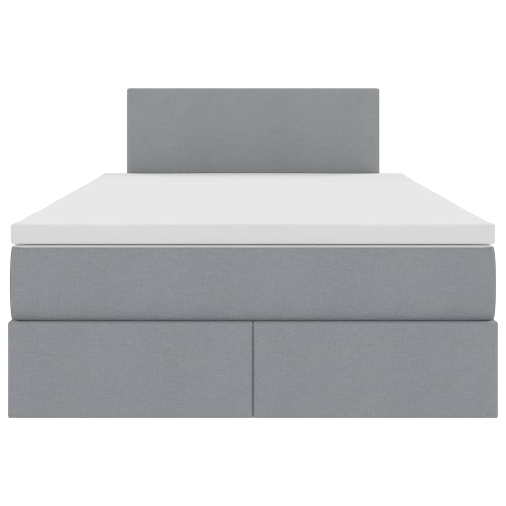 Opbergbed met matras Lichtgrijs 120 x 190 cm Bewerkt hout
