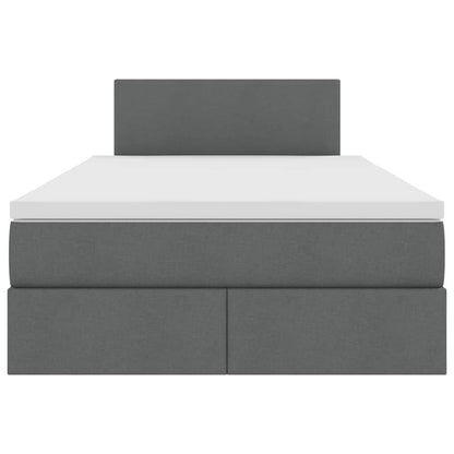 Opbergbed met matras Donkergrijs 120 x 190 cm Bewerkt hout