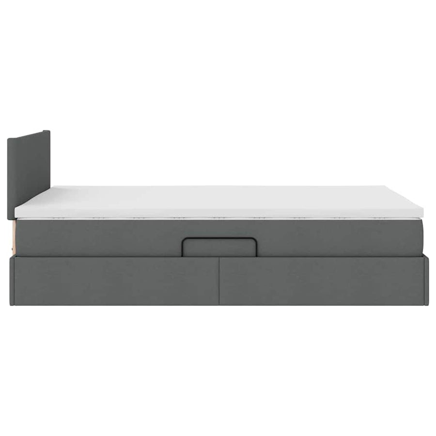 Opbergbed met matras Donkergrijs 120 x 190 cm Bewerkt hout
