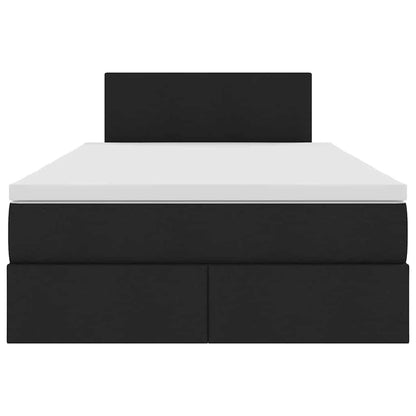 Opbergbed met matras met matras Zwart 120 x 190 cm Bewerkt hout
