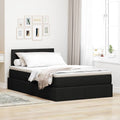 Opbergbed met matras met matras Zwart 120 x 200 cm Bewerkt hout